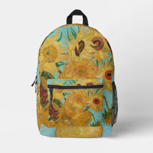 Vincent Van Gogh - Vase with Twelve Sunflowers Printed Backpack