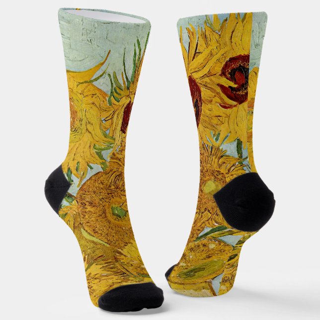 Vincent Van Gogh - Vase with Twelve Sunflowers Socks (Angled)