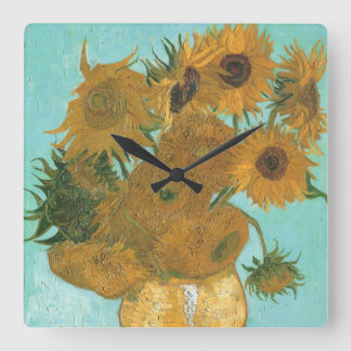 Vincent van Gogh - Vase with Twelve Sunflowers Square Wall Clock