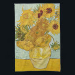 Vincent Van Gogh - Vase with Twelve Sunflowers Tea Towel<br><div class="desc">Vase with Twelve Sunflowers / Vase avec douze tournesols - Vincent Van Gogh,  August 1888 - Sunflowers 1888 third version (F456)</div>