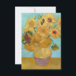 Vincent Van Gogh - Vase with Twelve Sunflowers Thank You Card<br><div class="desc">Vase with Twelve Sunflowers / Vase avec douze tournesols - Vincent Van Gogh,  January 1889 - Sunflowers 1889 repetition of third version (F455)</div>