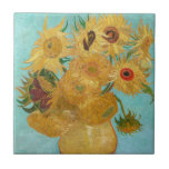 Vincent Van Gogh - Vase with Twelve Sunflowers Tile<br><div class="desc">Vase with Twelve Sunflowers / Vase avec douze tournesols - Vincent Van Gogh,  January 1889 - Sunflowers 1889 repetition of third version (F455)</div>