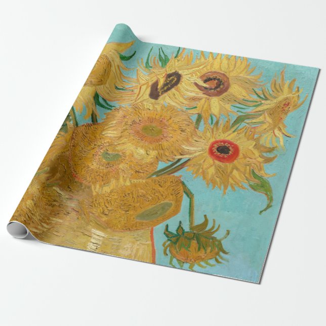 Vincent Van Gogh - Vase with Twelve Sunflowers Wrapping Paper (Unrolled)