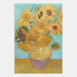 Vincent Van Gogh - Vase with Twelve Sunflowers Wrapping Paper Sheet<br><div class="desc">Vase with Twelve Sunflowers / Vase avec douze tournesols - Vincent Van Gogh,  January 1889 - Sunflowers 1889 repetition of third version (F455)</div>