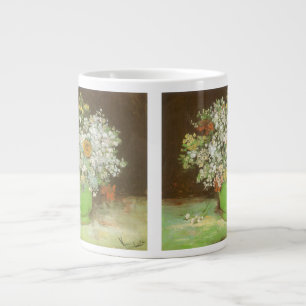 Vincent van Gogh - Vase with Zinnias and Flowers Large Coffee Mug