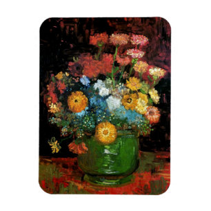 Vincent Van Gogh - Vase With Zinnias Fine Art Magnet