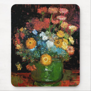Vincent Van Gogh - Vase With Zinnias Fine Art Mouse Mat