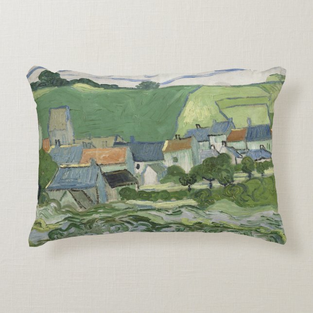 Vincent van Gogh - View of Auvers Decorative Cushion (Front)