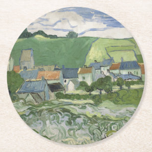 Vincent van Gogh - View of Auvers Round Paper Coaster