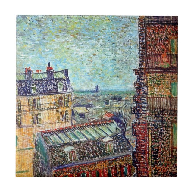 Vincent Van Gogh - View Of Paris Pointillism Art Tile (Front)