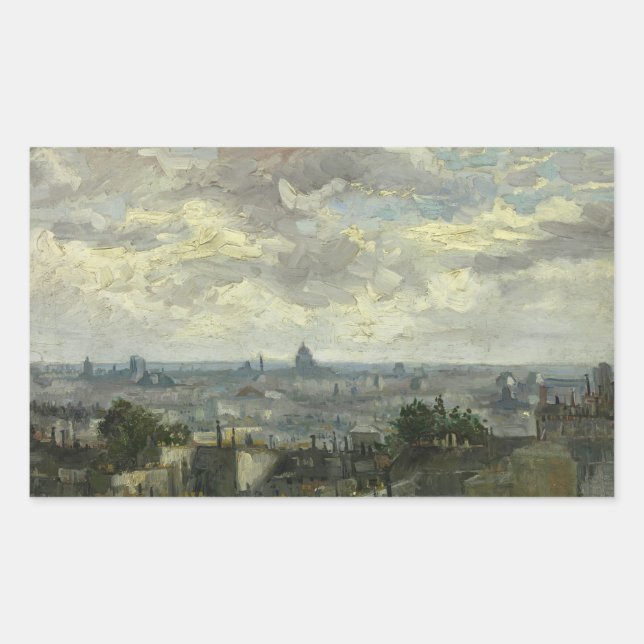 Vincent van Gogh - View of Paris Rectangular Sticker (Front)