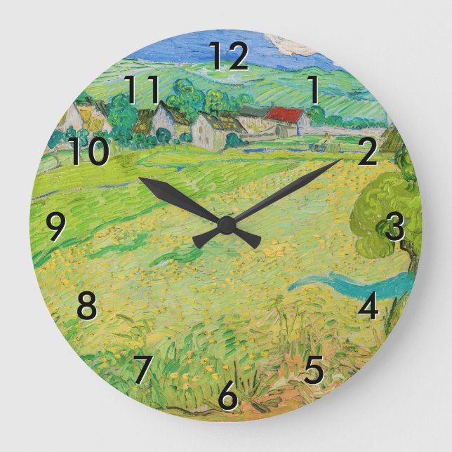 Vincent van Gogh - View of Vessenots near Auvers Large Clock (Front)