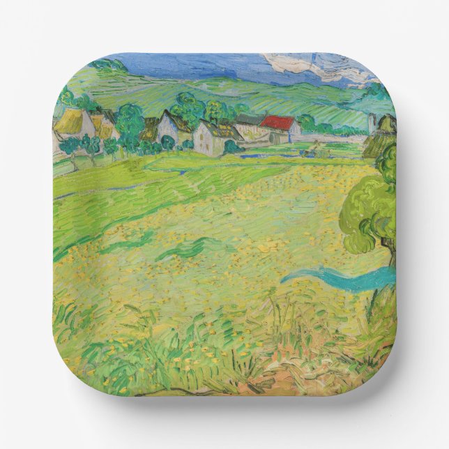 Vincent van Gogh - View of Vessenots near Auvers Paper Plate (Front)