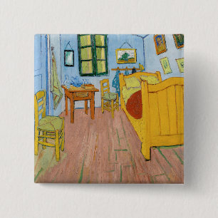 Vincent Van Gogh - Vincent's Bedroom in Arles 15 Cm Square Badge