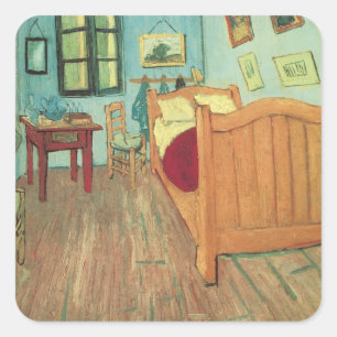 Vincent van Gogh - Vincent's Bedroom in Arles Square Sticker