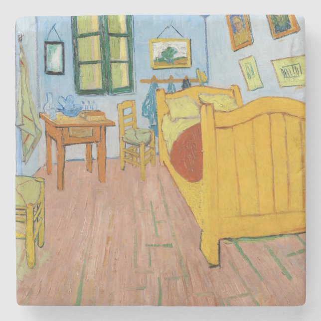 Vincent Van Gogh - Vincent's Bedroom in Arles Stone Coaster (Front)