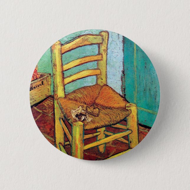 Vincent Van Gogh - Vincent's Chair With Pipe 6 Cm Round Badge (Front)