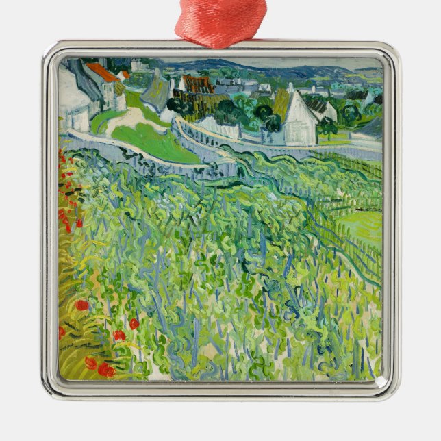 Vincent van Gogh - Vineyards at Auvers Metal Tree Decoration (Front)