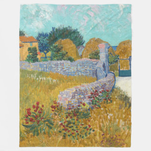Vincent Van Gogh Vintage Farmhouse in Provence Fleece Blanket