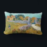 Vincent Van Gogh Vintage Farmhouse in Provence Lumbar Cushion<br><div class="desc">A charming print of "Farmhouse in Provence" an oil on canvas painting created in 1888 by Vincent van Gogh. Vincent van Gogh (1853 – 1890) was a Dutch Post-Impressionist painter who in just over a decade created approximately 2, 100 paintings including about 860 oil paintings, most of which were created...</div>
