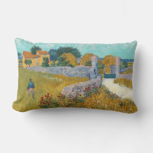 Vincent Van Gogh Vintage Farmhouse in Provence Lumbar Cushion