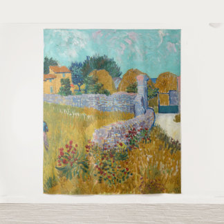 Vincent Van Gogh Vintage Farmhouse in Provence Tapestry