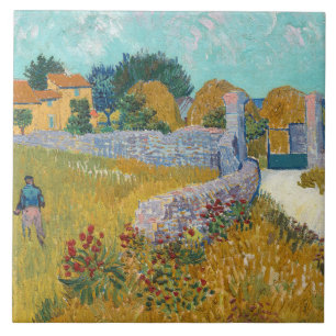 Vincent Van Gogh Vintage Farmhouse in Provence Tile