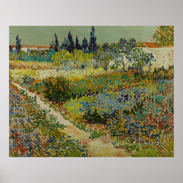 Vincent Van Gogh Vintage Garden at Arles Poster (Front)