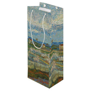 Vincent Van Gogh Vintage Peach Trees in Blossom Wine Gift Bag