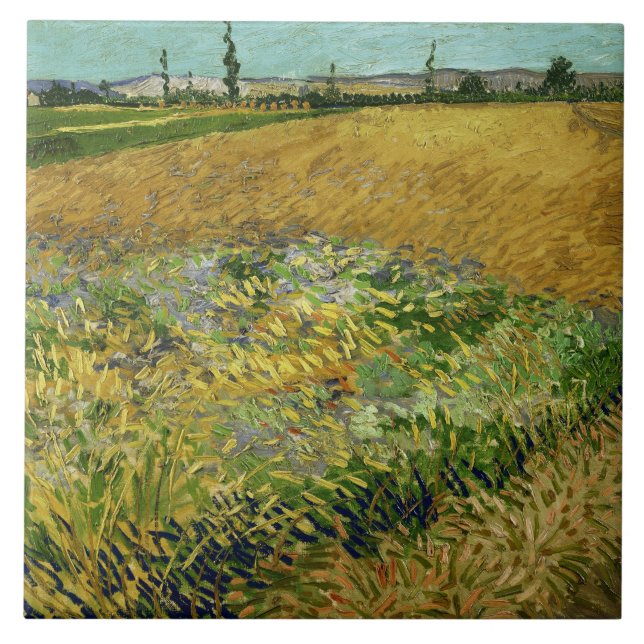 Vincent Van Gogh Vintage Wheatfield Tile (Front)