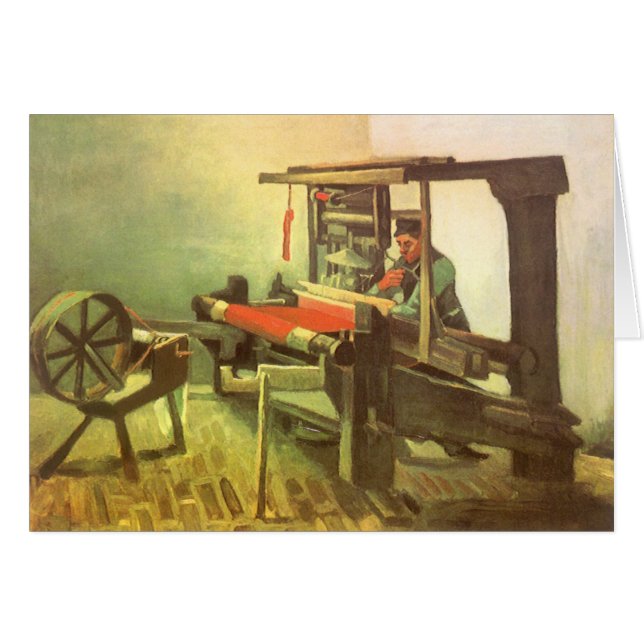 Vincent van Gogh Weaver Facing Left Spinning Wheel (Front Horizontal)