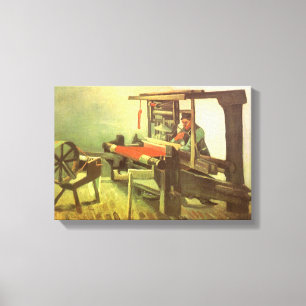 Vincent van Gogh Weaver Facing Left Spinning Wheel Canvas Print