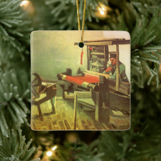 Vincent van Gogh Weaver Facing Left Spinning Wheel Ceramic Ornament