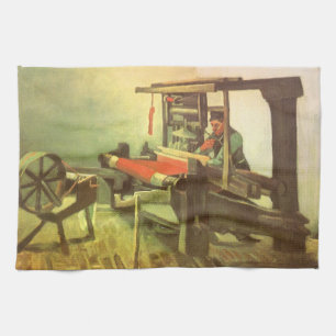 Vincent van Gogh Weaver Facing Left Spinning Wheel Tea Towel