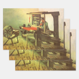 Vincent van Gogh Weaver Facing Left Spinning Wheel Wrapping Paper Sheet