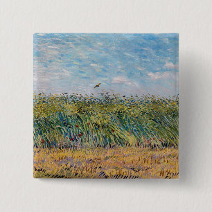 Vincent van Gogh - Wheat Field with a Lark 15 Cm Square Badge