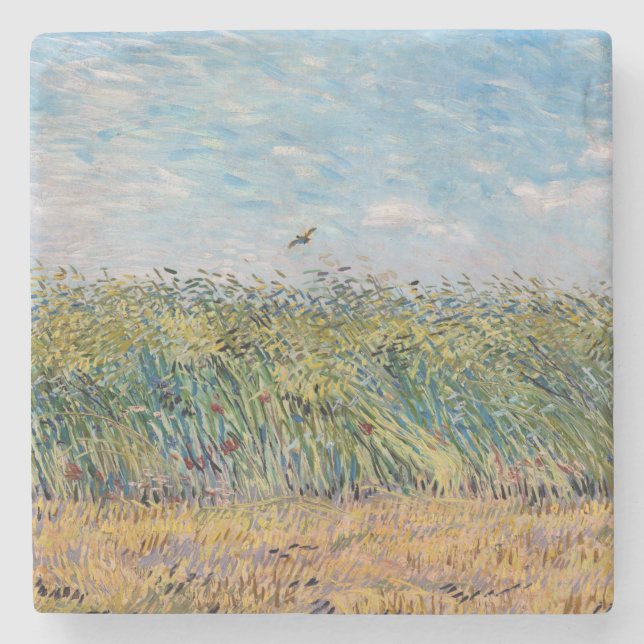 Vincent van Gogh - Wheat Field with a Lark Stone Coaster (Front)