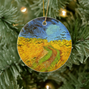 Vincent van Gogh Wheat Field with Crows Ceramic Tree Decoration