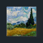Vincent Van Gogh - Wheat Field with Cypresses 15 Cm Square Badge<br><div class="desc">Wheat Field with Cypresses / Champ de ble avec cypres - Vincent Van Gogh,  July 1889</div>