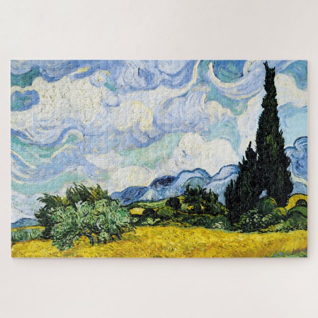 Vincent Van Gogh Wheat Field with Cypresses (1889) Jigsaw Puzzle (Horizontal)
