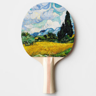 Vincent Van Gogh Wheat Field with Cypresses (1889) Ping Pong Paddle