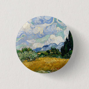 Vincent Van Gogh Wheat Field With Cypresses 3 Cm Round Badge