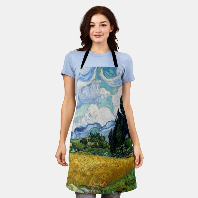 Vincent Van Gogh - Wheat Field with Cypresses Apron (Worn)