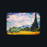 Vincent Van Gogh Wheat Field with Cypresses  Bath Mat<br><div class="desc">Pretty , Vintage , Beautiful painting Vincent Van Gogh Wheat Field with Cypresses.This is an old masterpiece from the dutch master painter Vincent Van Gogh. This painting is a part of his wheat field series. This series of natural landscapse paintings were inspired by the view of the Alpilles mountains .This...</div>