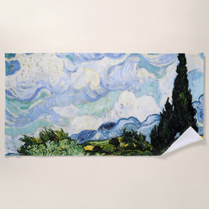 Vincent Van Gogh Wheat Field with Cypresses Beach Towel