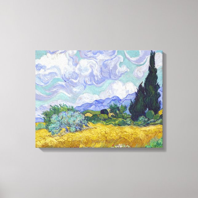 Vincent Van Gogh - Wheat Field with Cypresses Canvas Print (Front)