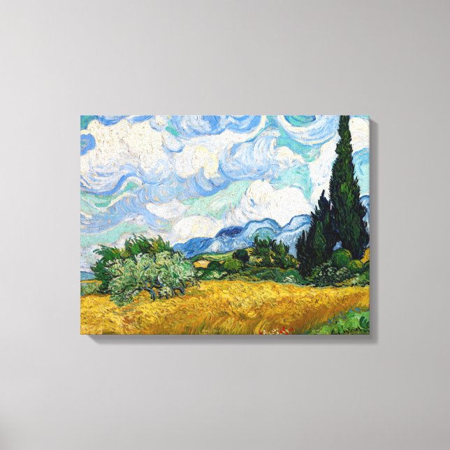 Vincent Van Gogh - Wheat Field with Cypresses Canvas Print (Front)