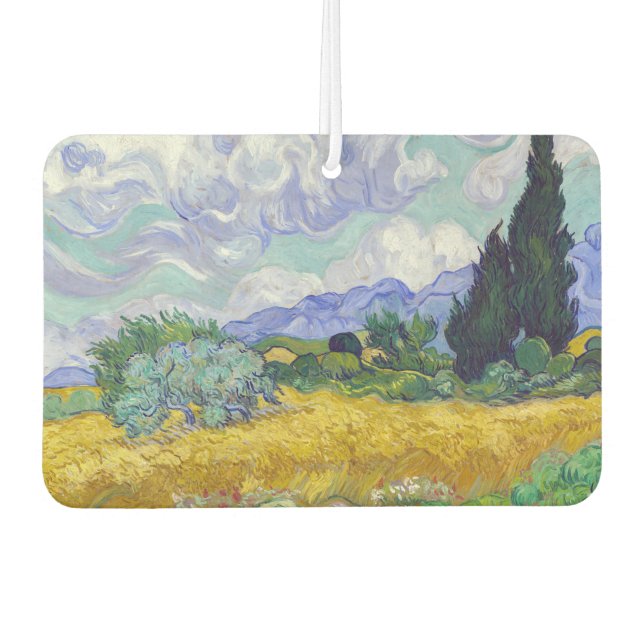Vincent Van Gogh - Wheat Field with Cypresses Car Air Freshener (Front)