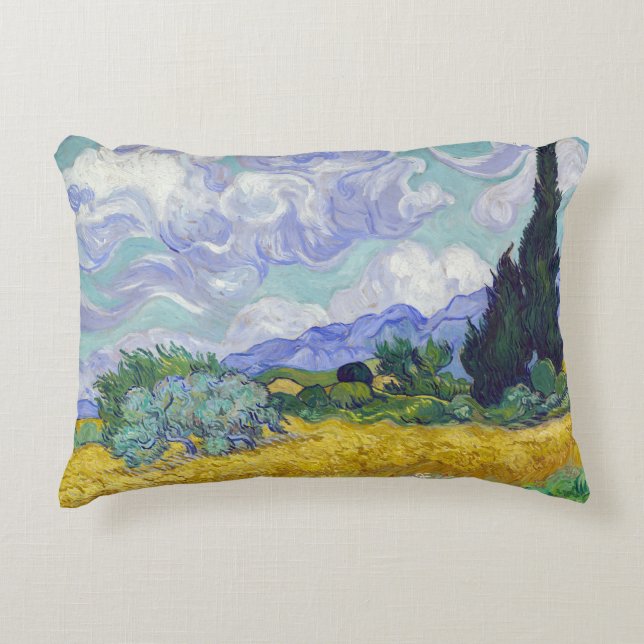 Vincent Van Gogh - Wheat Field with Cypresses Decorative Cushion (Front)