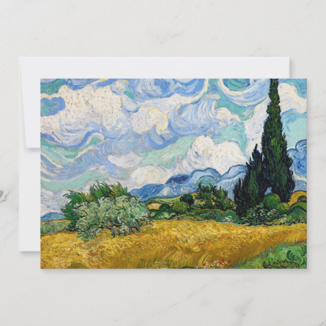 Vincent Van Gogh - Wheat Field with Cypresses Invitation (Front)